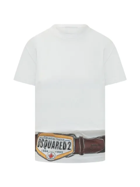 DSQUARED2 belt-print t-shirt White S73GC0301D20033