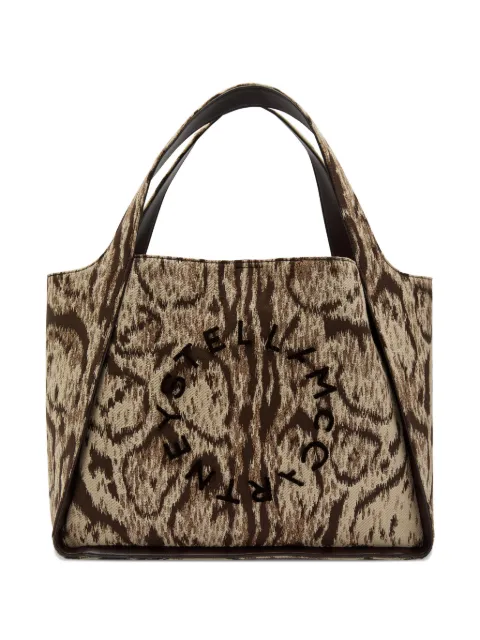 Stella McCartney logo large cloud leopard tote bag Neutrals 502793WP0669