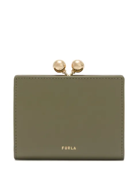 Furla dots-clasp leather coin purse Green WP00557BX31041007