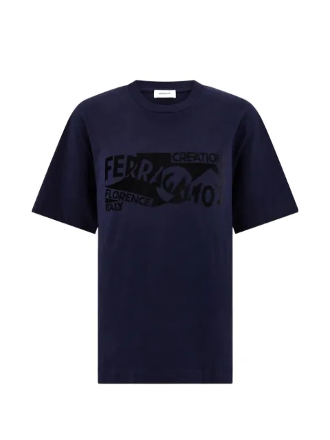 Ferragamo logo-print T-shirt Blue 791024