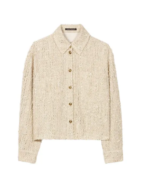 Luisa Cerano buttoned tweed overshirt Neutrals 4380573809