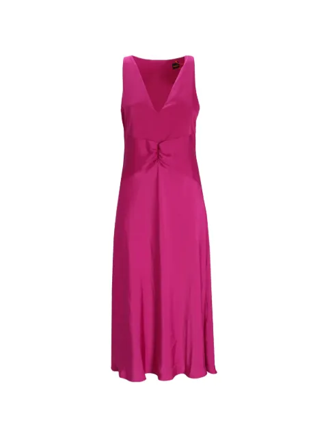 BOSS twisted V-neck A-line midi dress Pink 50544019