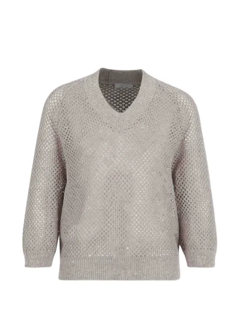 Peserico open-knit sweater Grey A99028F079106B51B