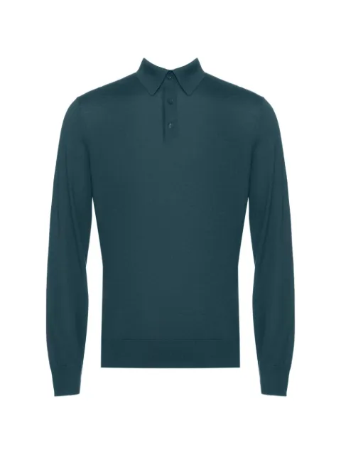 Zegna buttoned knitted polo shirt Blue UGJ00A2132