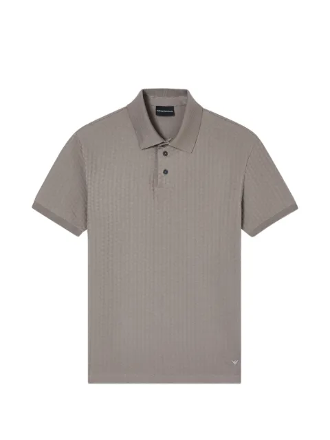 Emporio Armani textured polo T-shirt Neutrals EM001295AF10762