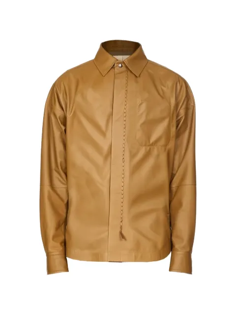 Ferragamo chain leather jacket Brown 752081