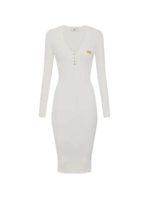 Elisabetta Franchi micro-braided dress in knit fabric White AM14B61E2