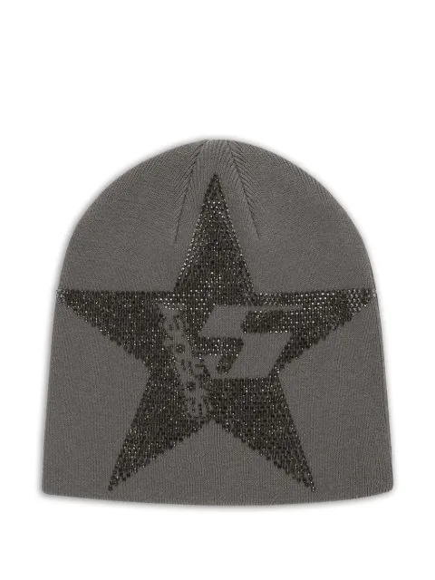 SP5DER star-rhinesteone beanie hat Grey SP5DER313