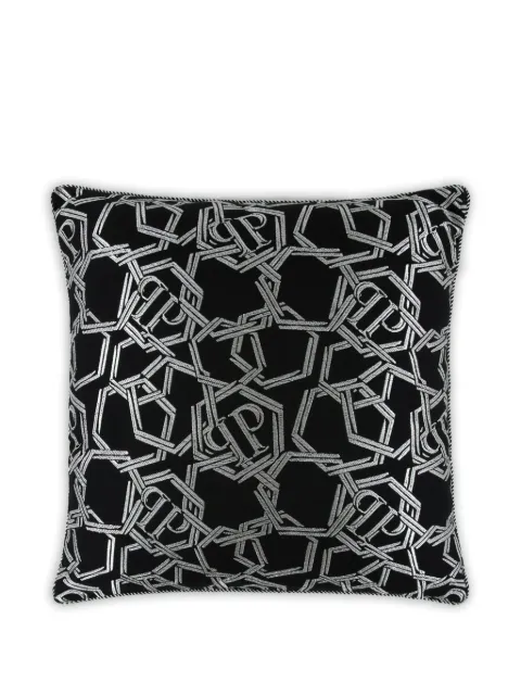 Philipp Plein jacquard chains cushion Black AAEAUAG0151PTE003N