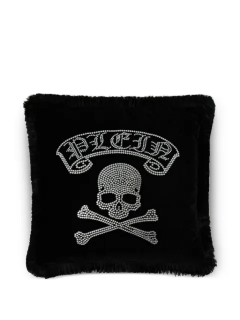 Philipp Plein crystal-skull fringed cushion Black AAEAUAG0150PTE003N