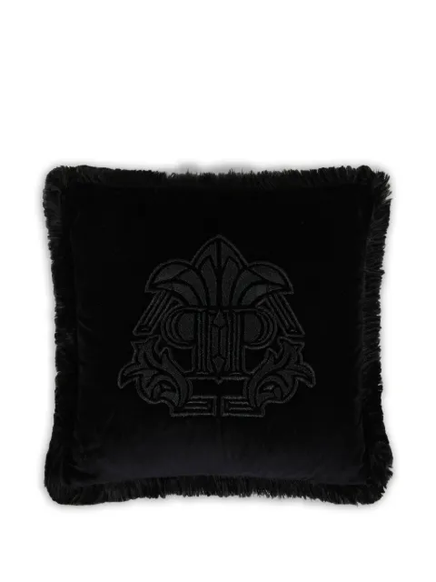Philipp Plein monogram fringed cushion Black AAEAUAG0148PTE003N