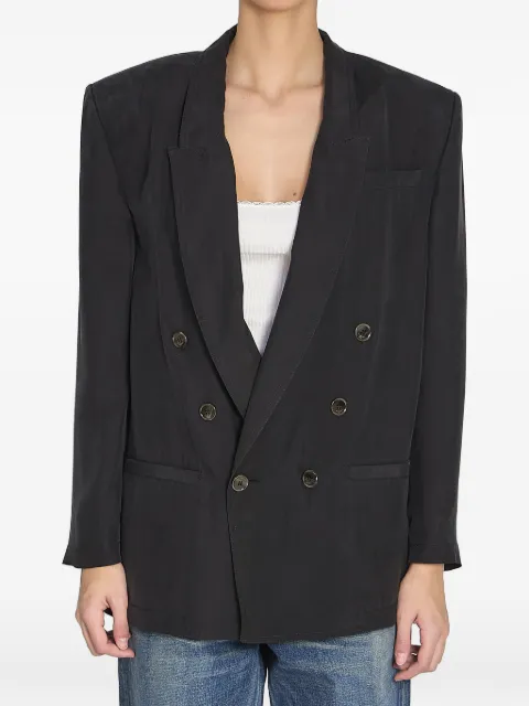 Saint Laurent double-breasted peak-lapel blazer Black 851026Y6J78