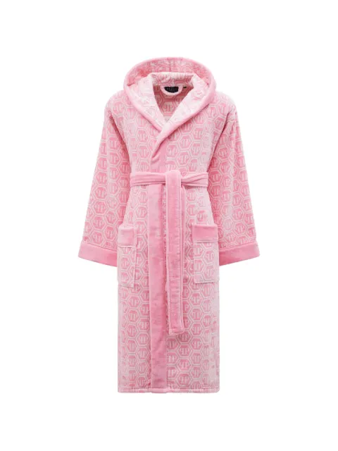 Philipp Plein hooded bathrobe PP Pink AAEAUAG0082PTE003N
