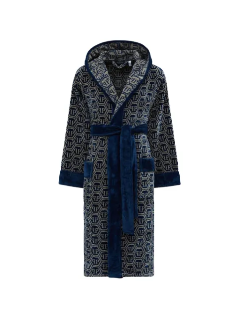 Philipp Plein hooded bathrobe PP Blue AAEAUAG0082PTE003N