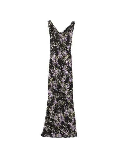 Norma Kamali floral-print cowl-neck dress Black ST2233DGA13635