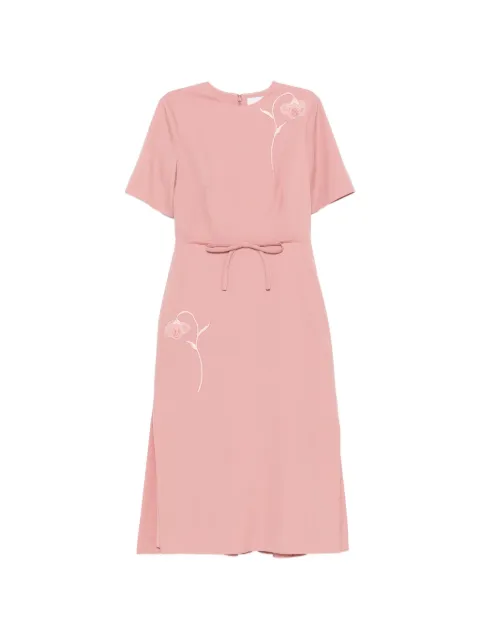 ERDEM embroidered pleated midi dress Pink PF26D3170305028