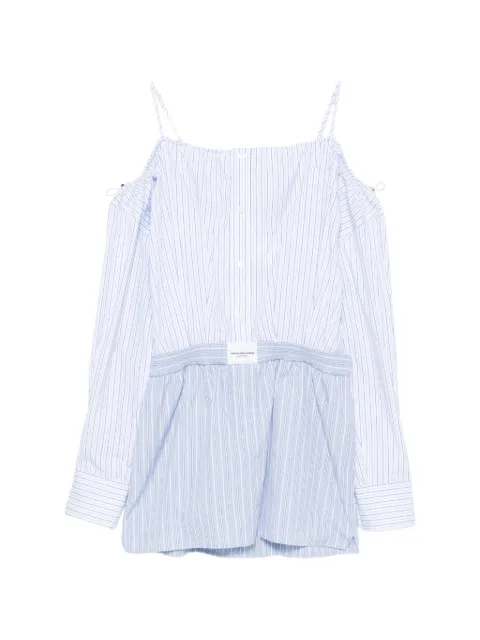 Alexander Wang striped off-shoulder mini dress Blue 1WC3266072