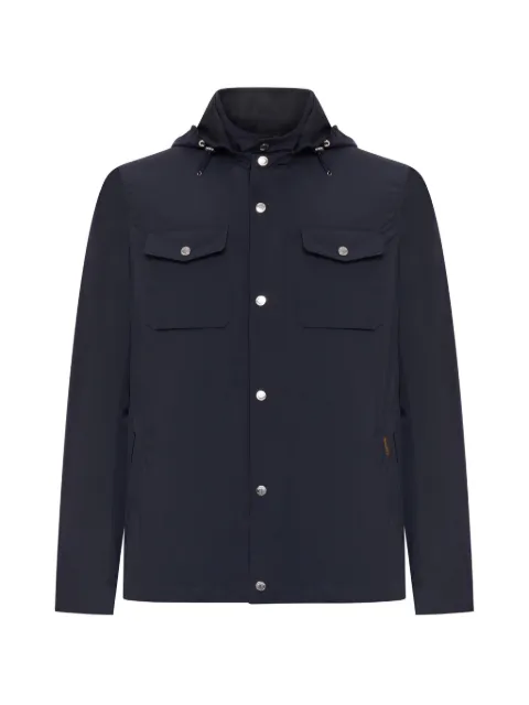 Moorer Fenzi buttoned hooded jacket Blue MOUGI100348
