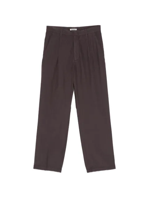 Auralee pleated straight-leg trousers Brown A26SP03SW