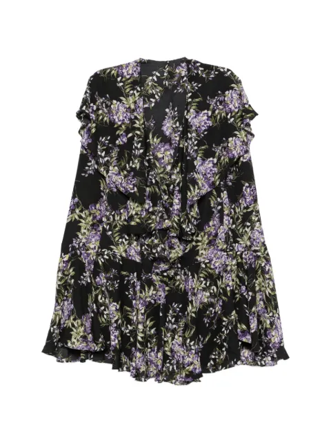 Norma Kamali ruffled floral-print dress Black ST2263DGO87635