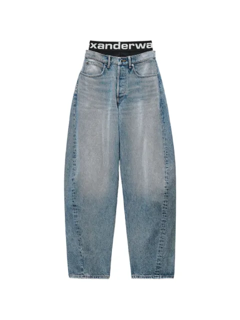 Alexander Wang logo-waistband jeans Blue 4DC3264300