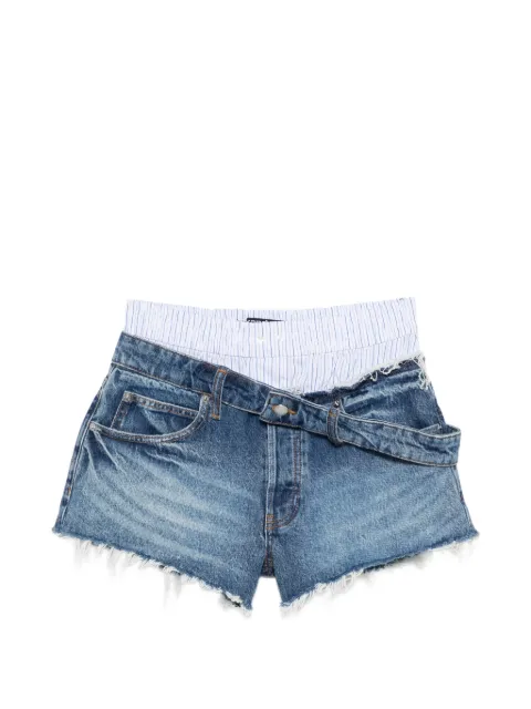 Alexander Wang boxer-waistband denim shorts Blue 4DC3264124