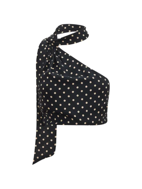 OCCLEUS Polka halter-neck top Black OCC101117