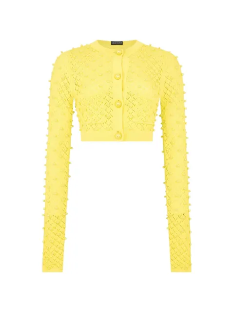 David Koma button embellished cardigan Yellow RE26DKKN03T