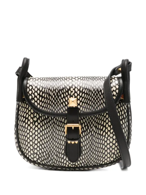 Valentino Garavani signature Rockstud embellishment animal-print cross body bag Black WB0T08TIK