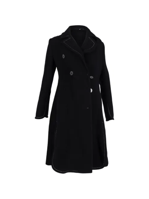 Max Mara visible-stitch double-breasted coat Black NAPPUGBCL424695W