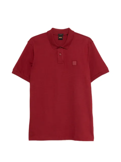 BOSS stretch-cotton slim-fit polo shirt with logo patch Red 50507803