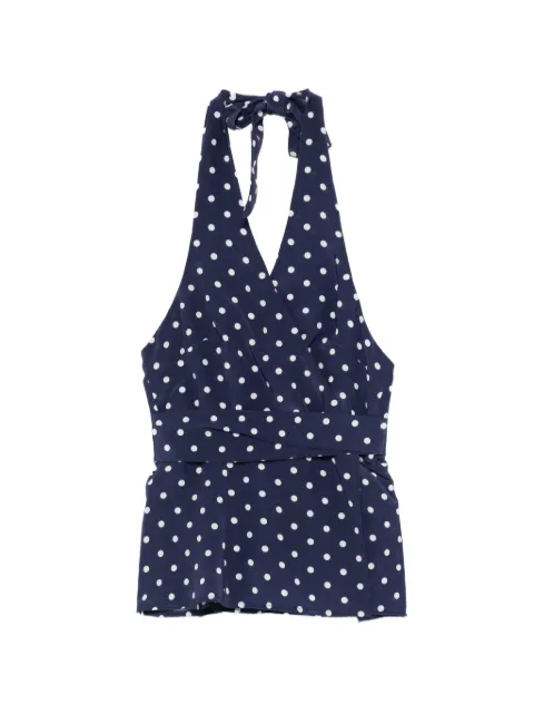 P.A.R.O.S.H. polka-dot halter top Blue SBILLOD313363