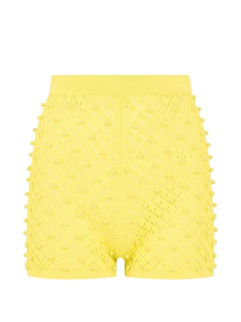 David Koma bead embellished shorts Yellow RE26DKKN03SH