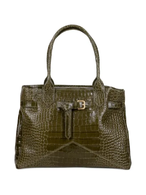 Ballantyne medium Kate buckle embossed shoulder bag Green KATEMBLB993SLE0012590