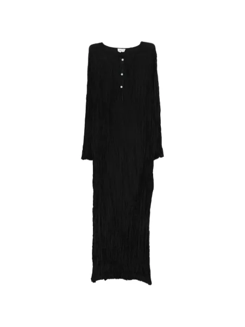 P.A.R.O.S.H. button-fastening textured midi dress Black SOPHD722593
