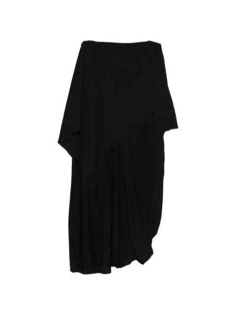 High asymmetric layered midi dress Black 92104415441