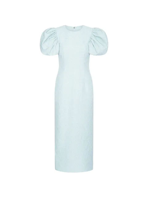ROTATE BIRGER CHRISTENSEN jacquard midi puffy dress light blue Blue 1155112000