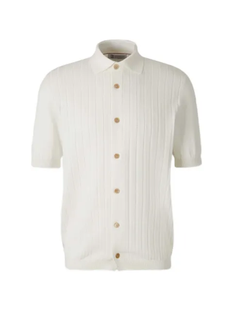 Brunello Cucinelli ribbed button shirt Neutrals M29204006C2723