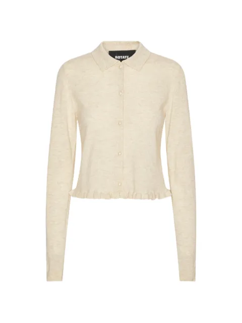 ROTATE BIRGER CHRISTENSEN knitted polo cardigan cream Neutrals 115575