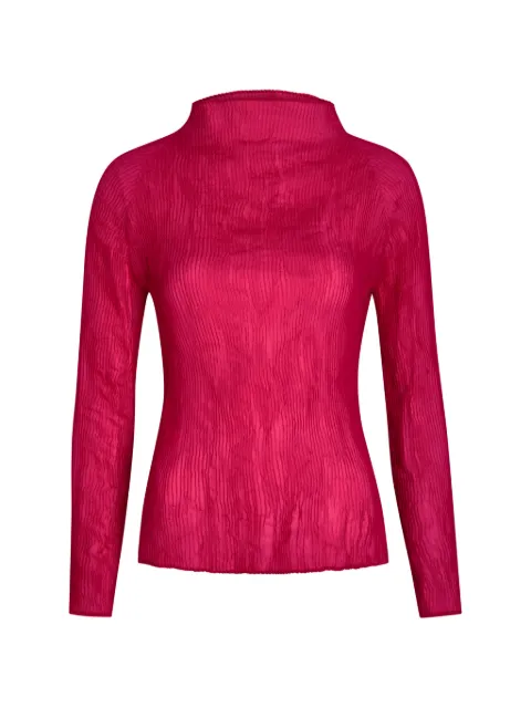 Issey Miyake textured long-sleeve top Pink IM66FJ410