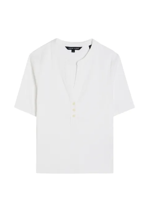 Veronica Beard Reubian V-neck buttoned top White J2603JY152T0963