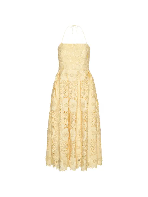 ROTATE BIRGER CHRISTENSEN lace midi dress Yellow 1156231366