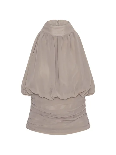 ROTATE BIRGER CHRISTENSEN chiffon ruched top taupe Brown 115518816