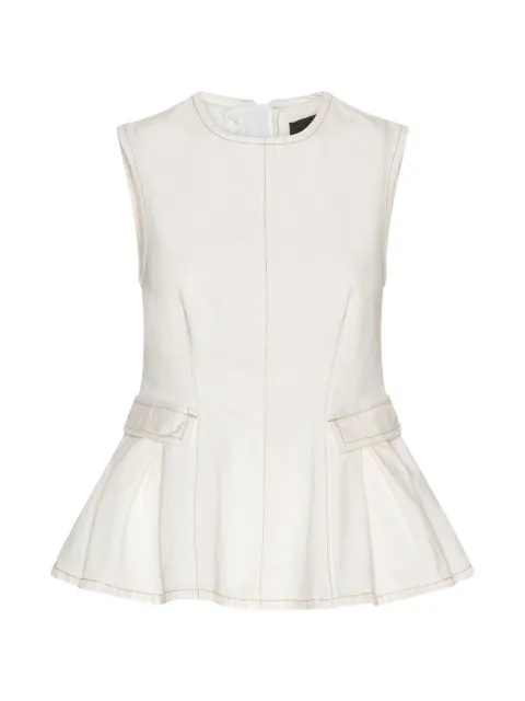 ROTATE BIRGER CHRISTENSEN peplum denim top white Neutrals 1164032121
