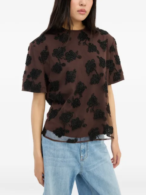 ROTATE BIRGER CHRISTENSEN beaded oversized top Brown 1155303088
