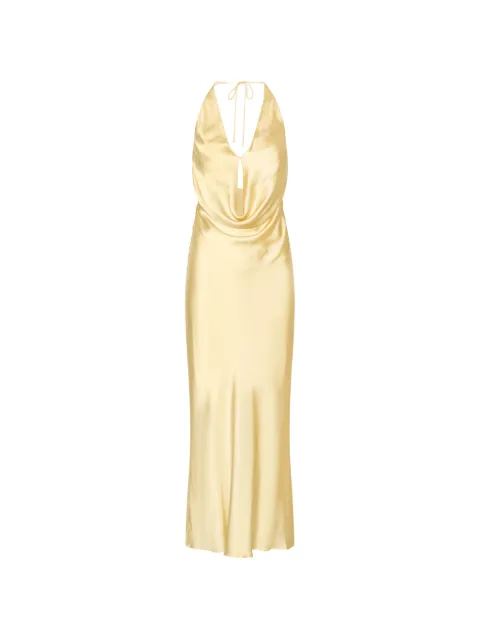 ROTATE BIRGER CHRISTENSEN chiffon halter dress Yellow 115550