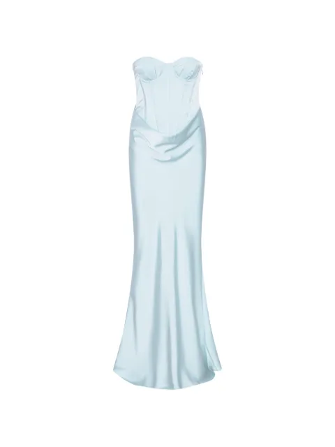 ROTATE BIRGER CHRISTENSEN satin corset maxi dress Blue 115584