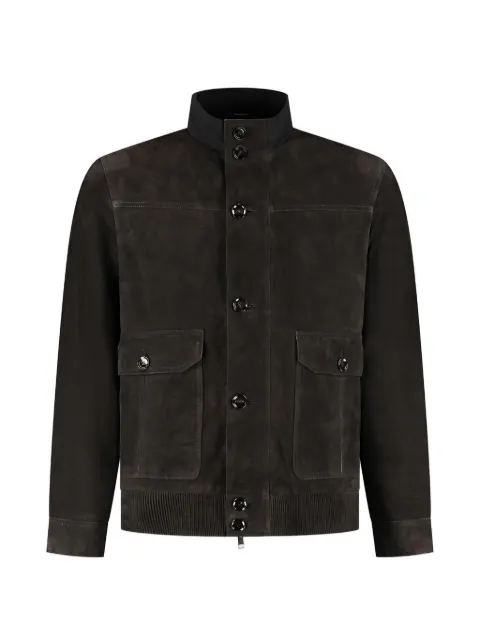 Brioni buttoned bomber jacket Brown PLBL0LP9710