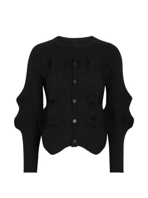 Issey Miyake Linkage button ridged cardigan Black IM66KO782