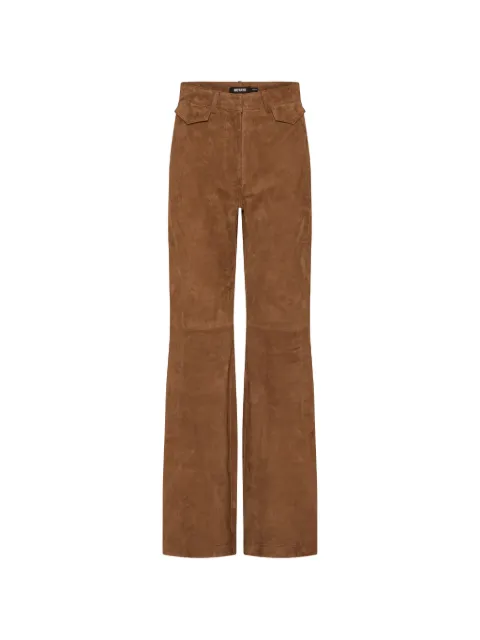 ROTATE BIRGER CHRISTENSEN high-waisted suede trousers Brown 115593249BISON
